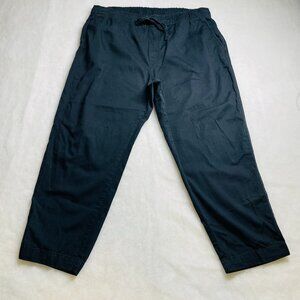 Gap Women Black High Rise Drawstring Waist Flat Front Cropped Easy Pants Size XL